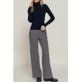 thumbnail image 4 of Women's Long Sleeve Turtleneck Fitted Rib Sweater Top Viscose Blend, 4 of 4