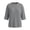 Gray, variant on Waffle Knit Blouses for Women Crew Neck 3/4 Sleeve Loose Fit Polycotton Shirt,Sky Blue Size XL