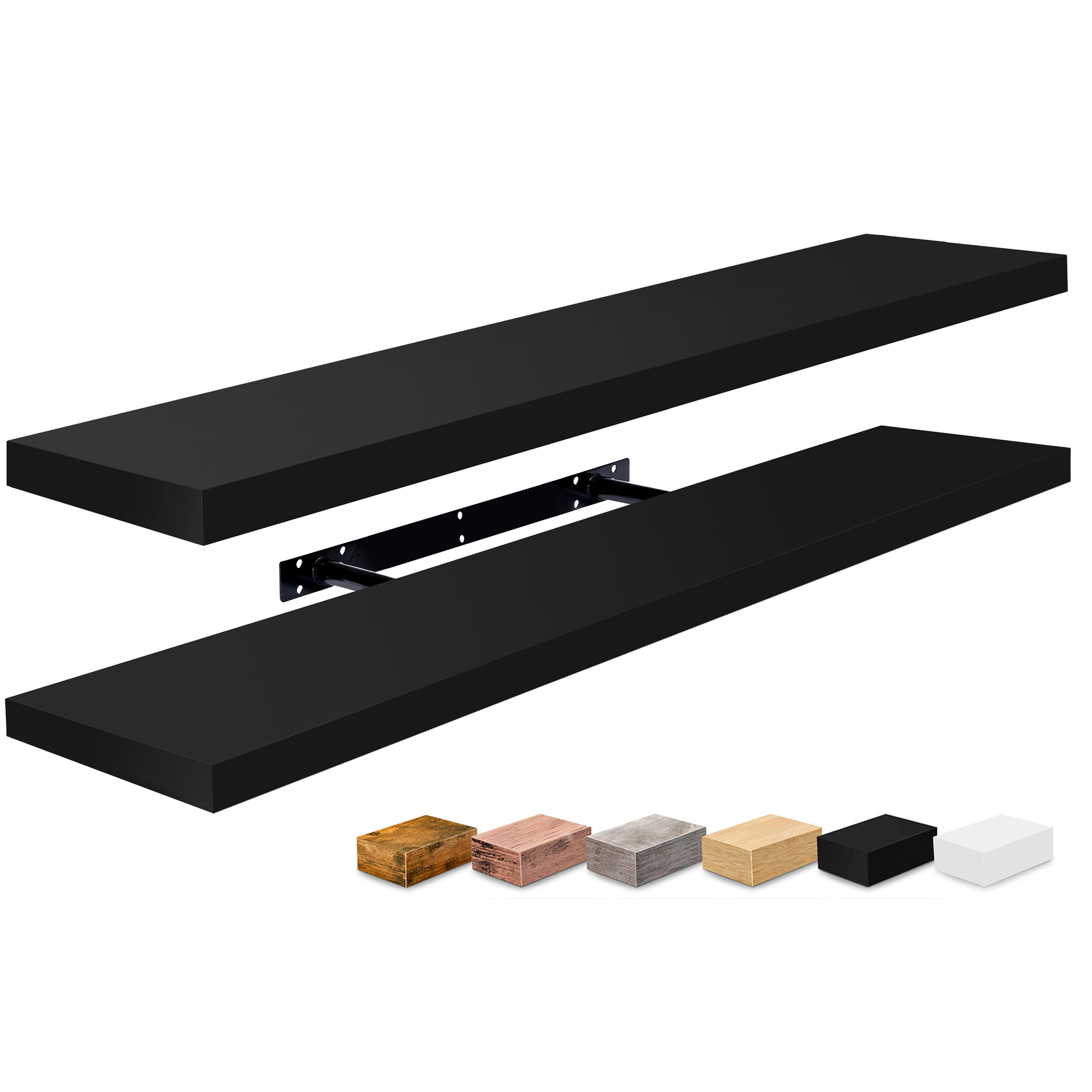 Sorbus Extra Long Floating Shelves, 35 Inches, Black photo 7