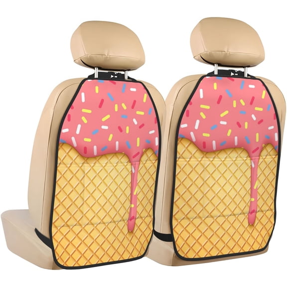Xecao Pattern Car Seat Back Protector 2 Pack Large Capacity Pocket, Kick Mats Back Seat Protector