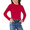 thumbnail image 2 of Oudiya Girls Half Turtleneck Long Sleeve Sweater Tops Knit Slim Fit Pullover Blouse for Kids 6-14Y, 2 of 6