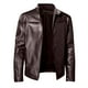 thumbnail image 4 of Fashion Men Autumn Winter Warm Casual Leather Zipper Long Sleeve Jacket Coat Top XL, 4 of 4