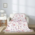 Adobk Retro Floral Print Blanket Super Soft Flannel Throw Blanket