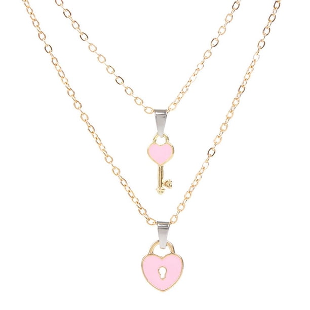 Collares colgantes para pareja, cadena de clavícula, románticos, en forma de corazón, adorables joyas. Circunferencia 8.3-19.7 pulgadas
