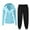 Blue, variant on HAiming Women 2 Piece Sweatsuits Solid Long Sleeve Zip up Hoodie and Pants Plus Size Casual Tracksuit Sets with Pocket