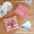 thumbnail image 3 of Mothers Day Pillow Covers 20x20 Set of 4 Velvet Mom Throw Pillow Covers Pink Carnation Floral Pillow Cases Cushion Covers Outdoor Sofa Couch Home Decorations Gift for Mother Mom Birthday (20), 3 of 6
