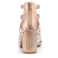 thumbnail image 2 of BLISSFUL STEP Women's Shoes Strappy Roman Block Heel Sandals Gradient Rose Gold 7, 2 of 8