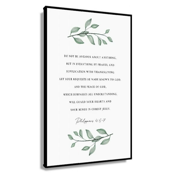 Philippians 4 6-7 Wall Art, Bible Verse Wall Art, Botanical Scripture Wall Art, Christian Botanical Prints for Bedroom Modern Decorations for Home