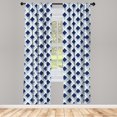 thumbnail image 3 of Ambesonne Ethnic Curtains, Blue Toned Ikat Modern, Pair of 28"x95", Pale Blue Navy Blue, 3 of 5