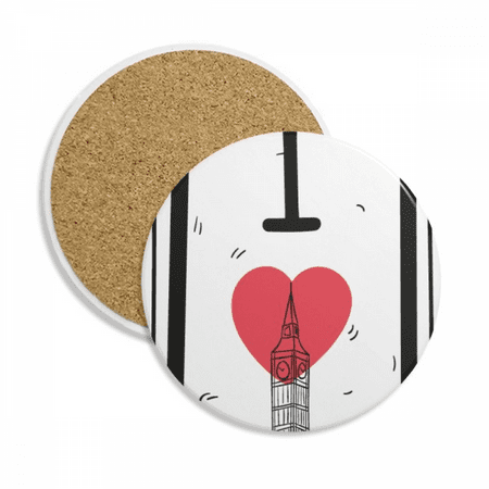 

I Love London Words Pattern Coaster Cup Mug Tabletop Protection Absorbent Stone