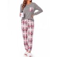 thumbnail image 4 of Fantaslook Women Pajama Sets 2 Piece Long Sleeve Pajama Sets With Long Printed Jogger Pants Sleepwear Loose Lounge Sets, 4 of 9