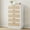 Antique white, variant on Narrow 5-Drawer Rattan Dresser, MDF & PB Tall Storage Chest, Fluted Woven Front, Wide Tabletop, Anti-Tip Design, Easy-Glide Drawers, 29.9" W x 15.7" D x 46.8" H, Natural Wood Color