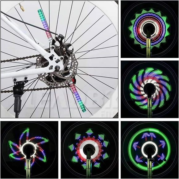 LED Bicycle Wheel Light, 64 LEDs, 30 Different Images, Waterproof Bicycle Wheel Light