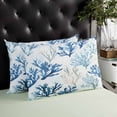 thumbnail image 4 of Blue Coral Coastal Throw Pillow Cover 20 x 26 Inch Decorative Pillow Cover Summer Watercolor Ocean Lumbar Pillowcase Seasonal Rectangle Cushion Case for Couch Sofa Bed Living Room, 4 of 7
