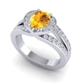 thumbnail image 2 of Diamond-Capitals 2.35 Carat (F-G/VS1) Natural Diamond Citrine Gemstone Luxurious Engagement Ring for her Solid 18K White Gold Size 9.5, 2 of 8