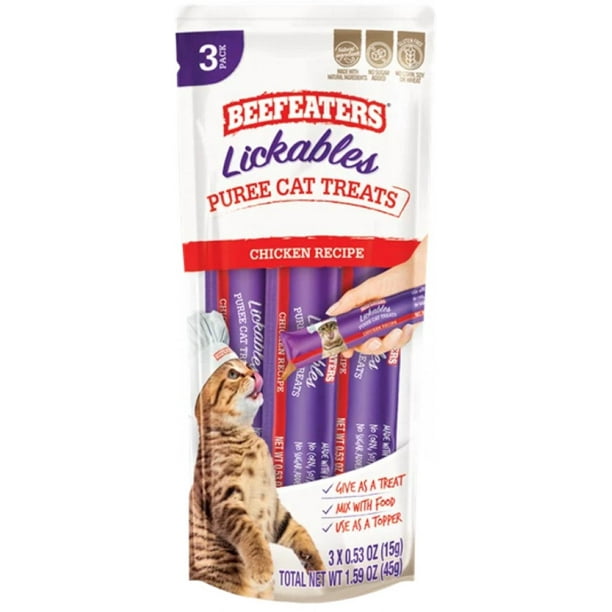 1.59 oz Beefeaters Lickables Chicken Puree Cat Treats