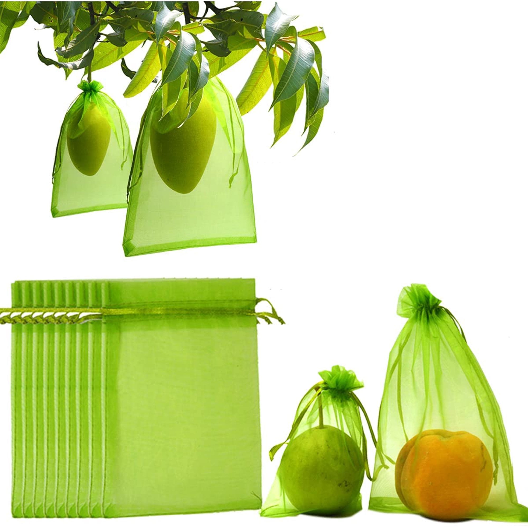 50PCS Fruit Protection Netting Bags for Fruit Trees, 12x16 Inch Garden ...