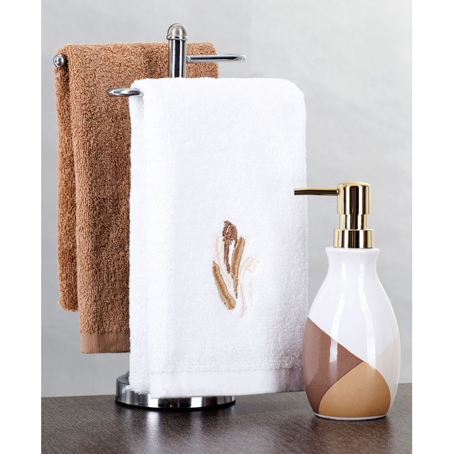 Serendipity Spa Collection Ensemble de Literie 3 Pcs Coups de Pinceau, Beige/blanc