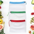 thumbnail image 3 of Bolsas de malla ecológicas para frutas, 15 bolsas reutilizables con cordón para hacer compras y almacenar en la cocina, 3 of 8
