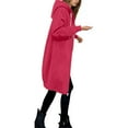 thumbnail image 4 of BUWTTED Womens Hoodies 2025 Zip Up Sweatshirts Oversized Fashion Long Hooded Fall Winter Fleece Jackets with Pockets Hot Pink XXXL, 4 of 7