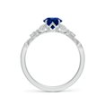 thumbnail image 2 of ANGARA Lab Grown 1 Ct Blue Sapphire Engagement Ring with Leaf Motifs for Women in 14K White Gold (Size-6mm) | September Birthstone, Anniversary, Jewelry Gift for Women | Lab-Grown Blue Sapphire Ring, 2 of 8