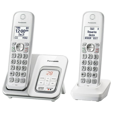 Panasonic KX-TGD532W Expandable Cordless Phone with Call Block and Answering Machine - 2 Handsets (Best Home Phone Deals)