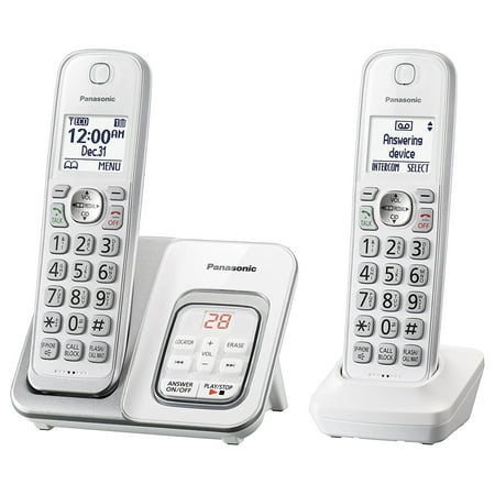 - Panasonic KX-TGD532W Expandable Cordless Phone with Call Block and Answering Machine - 2 Handsets (Refurbished)