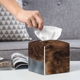 thumbnail image 6 of Gaeub Yak Print Leather Tissue Box Cover Square,Tissue Holder,Leather Paper Case,PU Leather Tissue Box Holder Decorative for Bathroom, Home Office Decor, 6 of 7