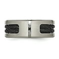 thumbnail image 3 of Titanium Black IP-plated Cable and Diamonds Polished/Brushed Band, 3 of 11