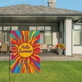 thumbnail image 3 of AMHNF Hello Summer Sunburst Linen Garden Flag for Spring Summer Home Outdoor Garden Yard Door Decor 12x18 inch, 3 of 5