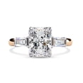 thumbnail image 2 of IGI Certified Lab Grown Diamond Ring | Center 8.5x6.5mm Radiant Cut Three Stone Engagement Promise Rings For Women In 14k Solid Rose Gold | F-G, VS-SI Quality (3.10 Ctw) Ring Size-4.5, 2 of 7