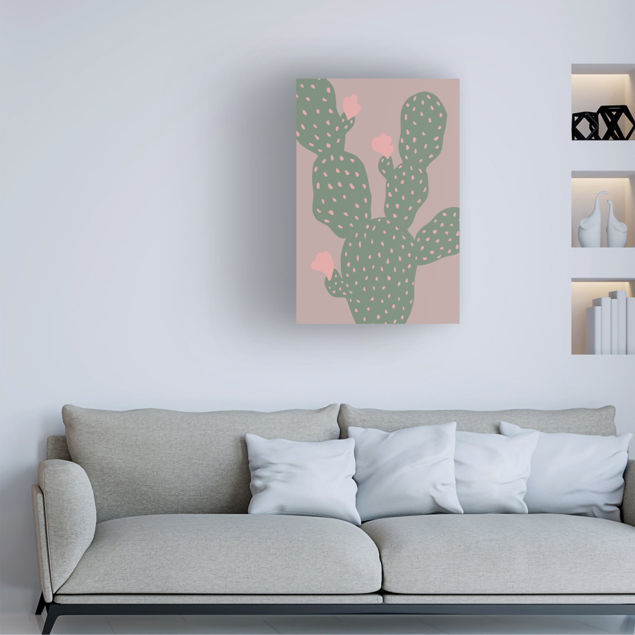 Canvas Wall Art - Pictufy Studio 'Green Cactus' Wall Art for Living Room, Bedroom, or Office Décor by Trademark Fine Art - 12 x 19 Inches