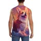 thumbnail image 4 of Fotbe Sunset Cloud Corgi Men's Camiseta sin Mangas Estampada para Hombres, Playera Casual para Gimnasio, Entrenamiento, Playa-Large, 4 of 7