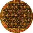 thumbnail image 1 of Ahgly Company Machine Washable Indoor Round Persian Yellow Traditional Area Rugs, 7' Round, 1 of 4