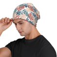 thumbnail image 3 of Naloa Tropical Leaves Soft Beanie Hat, Knit Beanie Daily Beanie in Fine Knit for Women Men Winter Travel, Outdoor, 3 of 7