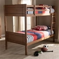 thumbnail image 2 of Bowery Hill Walnut Brown Finished Wood Twin Size Bunk Bed, 2 of 7