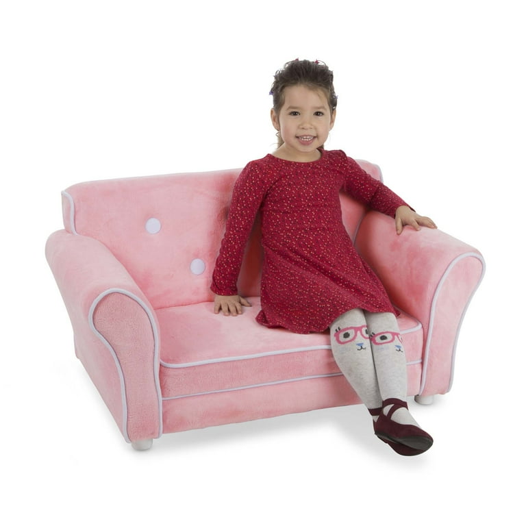Melissa Doug Child s Sofa Pink Plush Children s Furniture Walmart