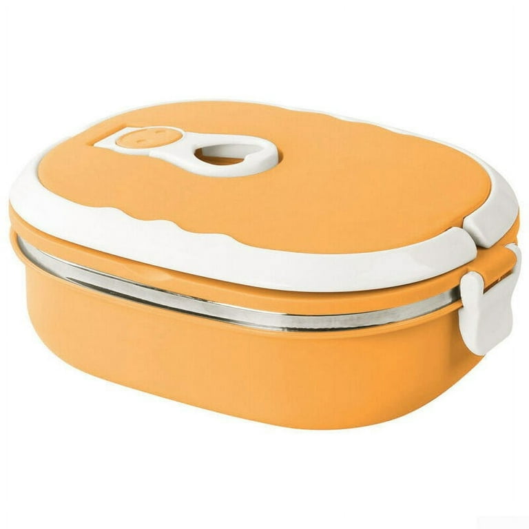 Amerteer 2 Layer Food Warmer School Lunch Box, Portable Bento Thermal Insulated Food Container Stainless Steel Insulated Square Lunch Box for Children