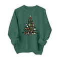thumbnail image 5 of Wilark Girls Christmas Sweatshirts Pullover Crew Neck Long Sleeve Fleece Warm Kids Festival Tops Army Green 8, 5 of 9