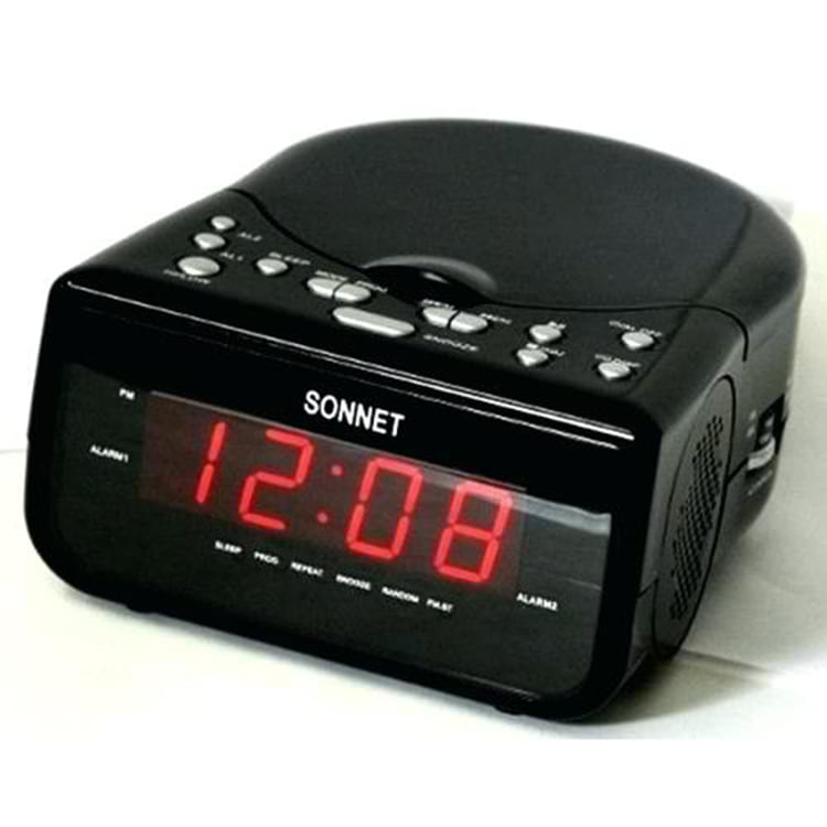 Sonnet Stereo CD Player Alarm Clock Radio with Headphone Jack CD 