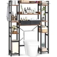 thumbnail image 4 of Over The Toilet Storage with 2 Drawers - iSunirm 11 Tier Bathroom Organizer Freestanding Space Saver Storage Rack with Adjustable Shelf & 4 Hooks for Restroom, Laundry, Rustic Brown, 4 of 7