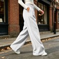 thumbnail image 4 of Women Corduroy Wide Leg Pants High Waist Button Zipper Pleated Trousers Loose Casual Palazzo Pants with Pockets, 4 of 4