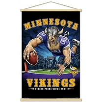 NFL Minnesota Vikings - End Zone 17 Wall Poster with Wooden Magnetic Frame, 22.375" x 34"