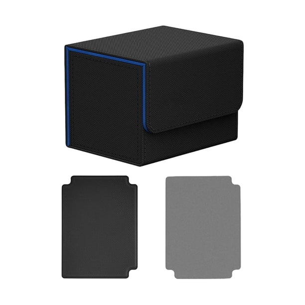 Caja organizadora para baraja de cartas, funda para tarjetas con cierre magnético, para llevar Azul negro