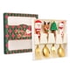 thumbnail image 3 of Juego de 4 tenedores y cucharas navideñas de acero inoxidable para postre. caja verde color dorado, 3 of 9
