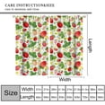 thumbnail image 2 of Red Strawberry Curtains, Watercolor Cute Strawberries Green Leaves Daisy Flowers Summer Fruit Blackout Window Treatments for Kitchen Cafe Bedroom Livingroom, 84" W X 84" L, 2 of 6