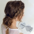 thumbnail image 2 of Unique Bargains 1 Pc Large Bow Ribbon French Barrette Hair Clips Hairdo Clip Gray, 2 of 5