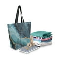 thumbnail image 2 of FORMRS Womens Canvas Tote Bag with Zipper Inner Pocket Shoulder Handbag, Black Marble, 2 of 7