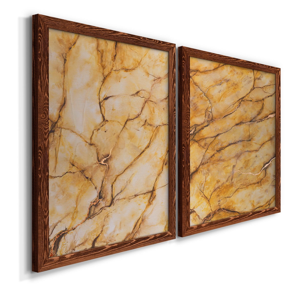 Yellow Marble I - Premium Framed Canvas 2 Piece Set - Ready to Hang