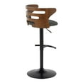 thumbnail image 6 of LumiSource Black Metal, Walnut Wood, Charcoal Fabric Cosi Adjustable Barstool - Set of 2, 6 of 6